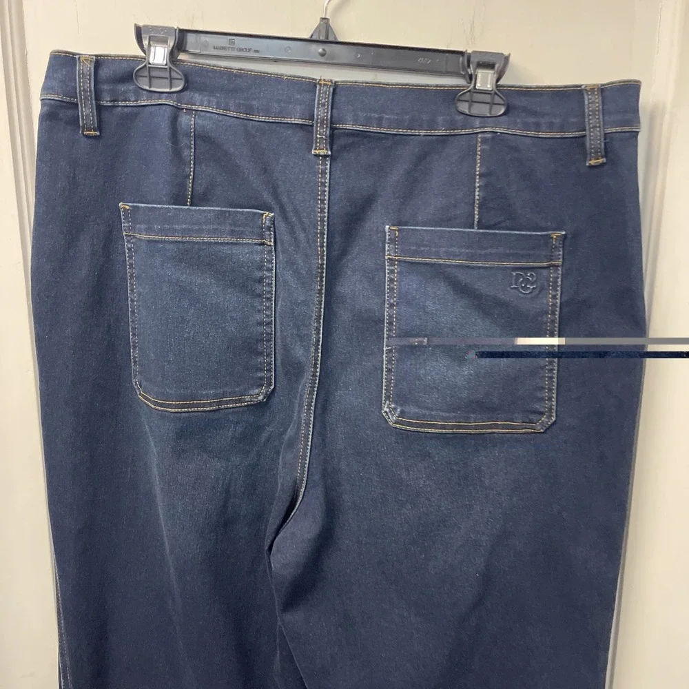DG2 by Diane Gilman Woman's Wide Leg Jeans Dark Wash 18W NWT